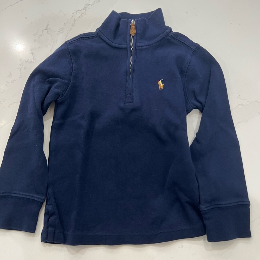 Boys Polo Ralph Lauren navy blue quarter zip. Size 4T